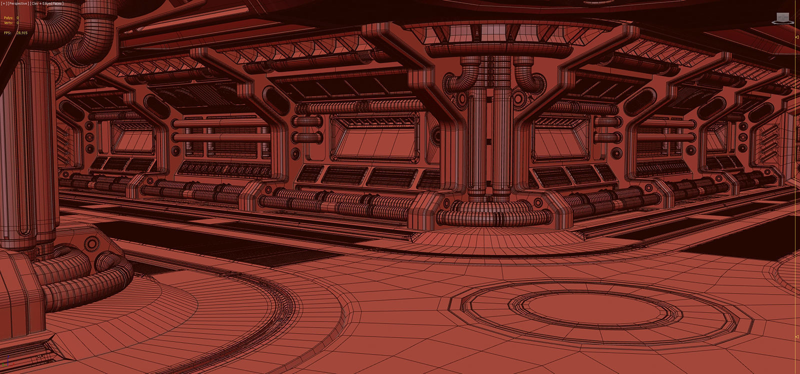 Sci Fi Modular Corridor ADVANCED EDITION 3D model_23