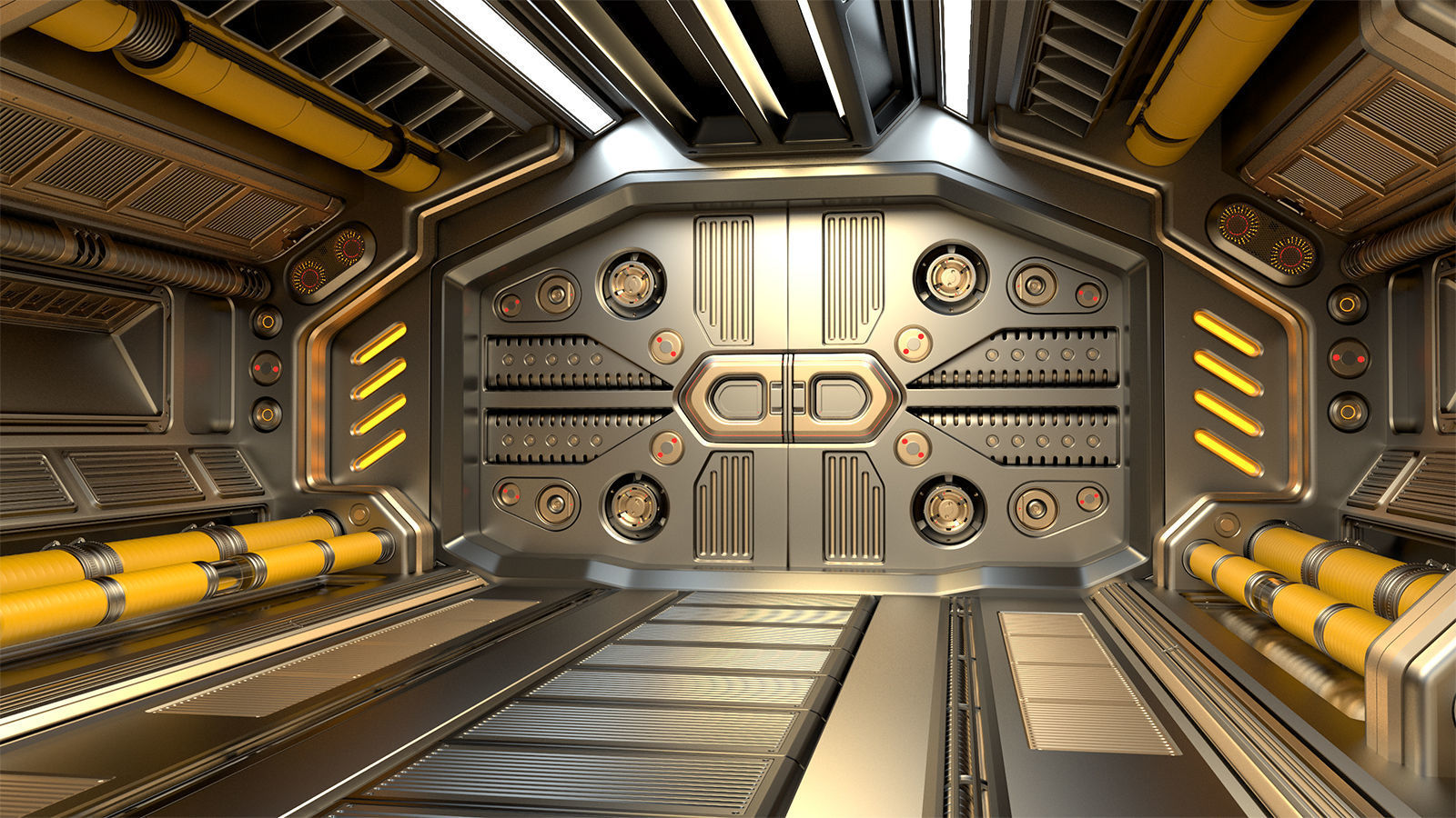 Sci Fi Modular Corridor ADVANCED EDITION 3D model_12