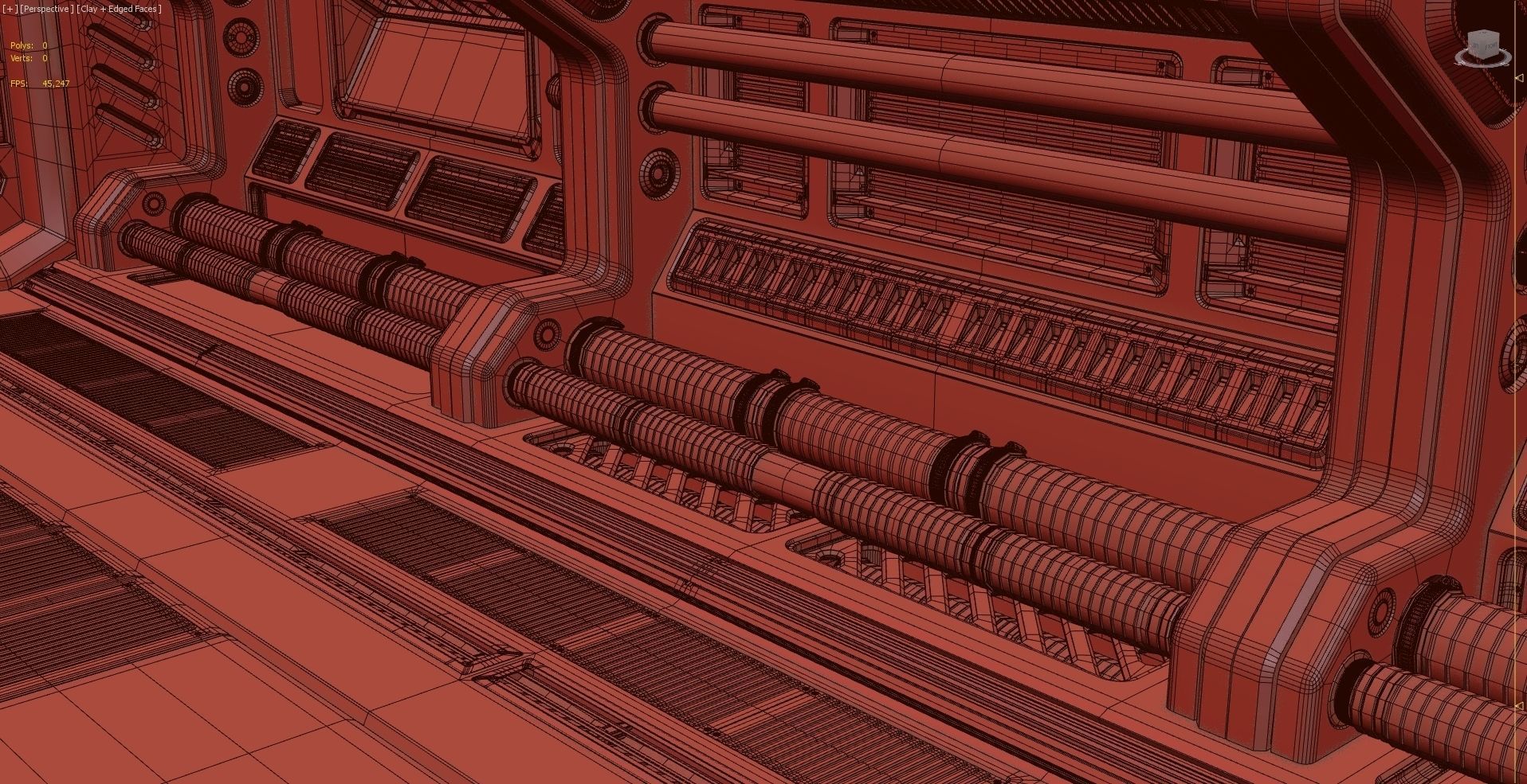 Sci Fi Modular Corridor ADVANCED EDITION 3D model_22