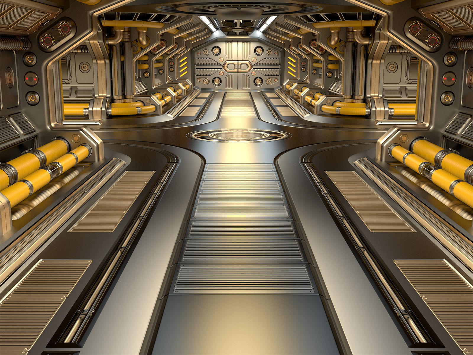 Sci Fi Modular Corridor ADVANCED EDITION 3D model_8