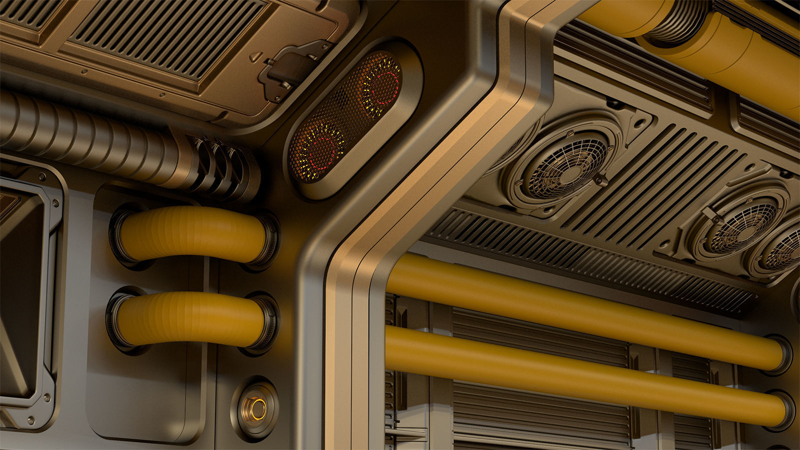 Sci Fi Modular Corridor ADVANCED EDITION 3D model_4