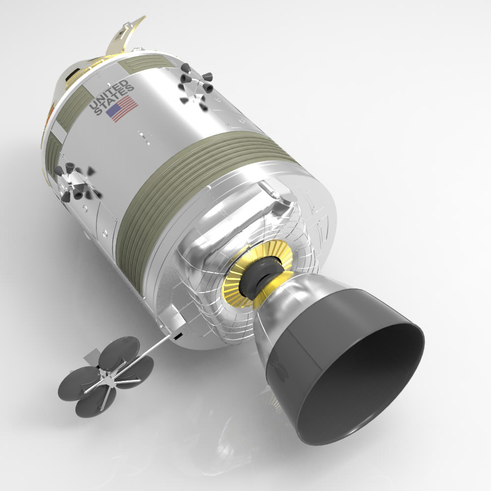 Apollo Spacecraft Studio Max 3D model_5