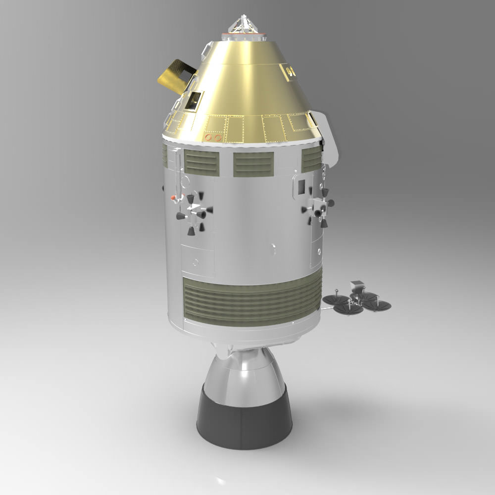 Apollo Spacecraft Studio Max 3D model_3