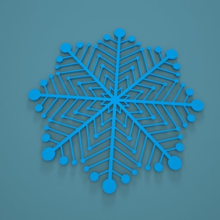 Geometric Snowflakes 3D print model_2