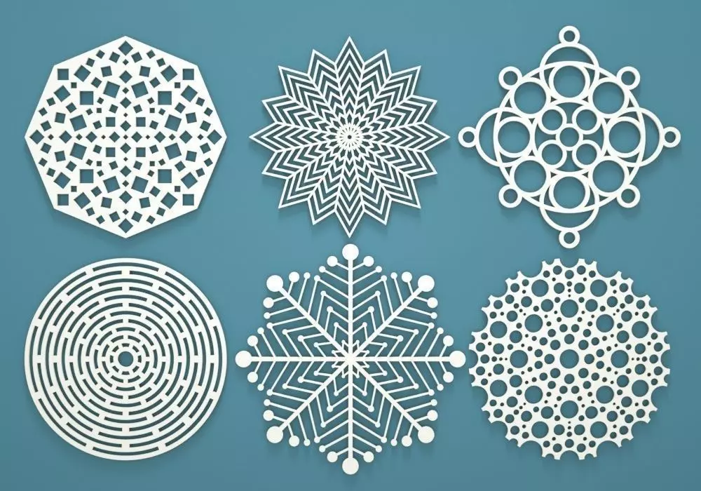 Geometric Snowflakes 3D print model_0