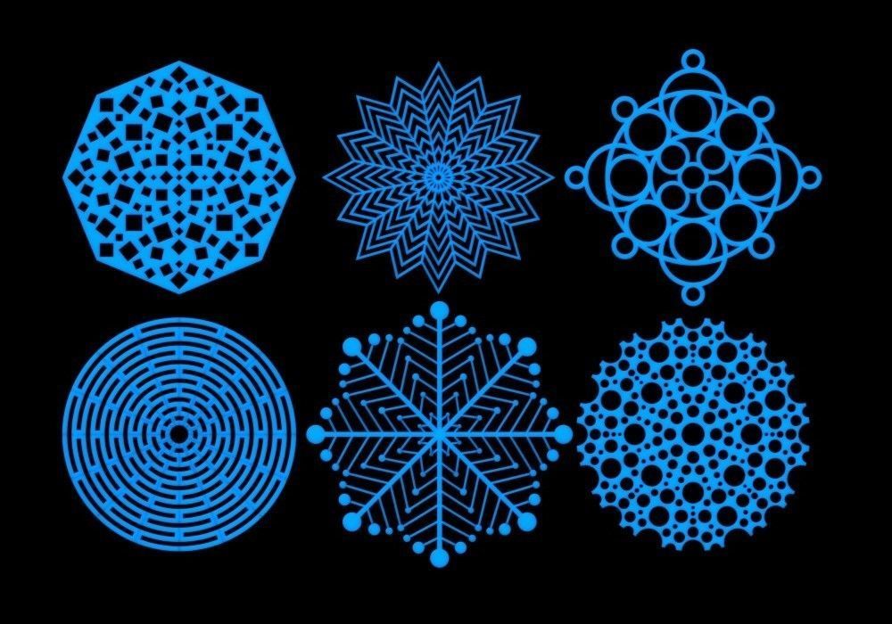 Geometric Snowflakes 3D print model_3