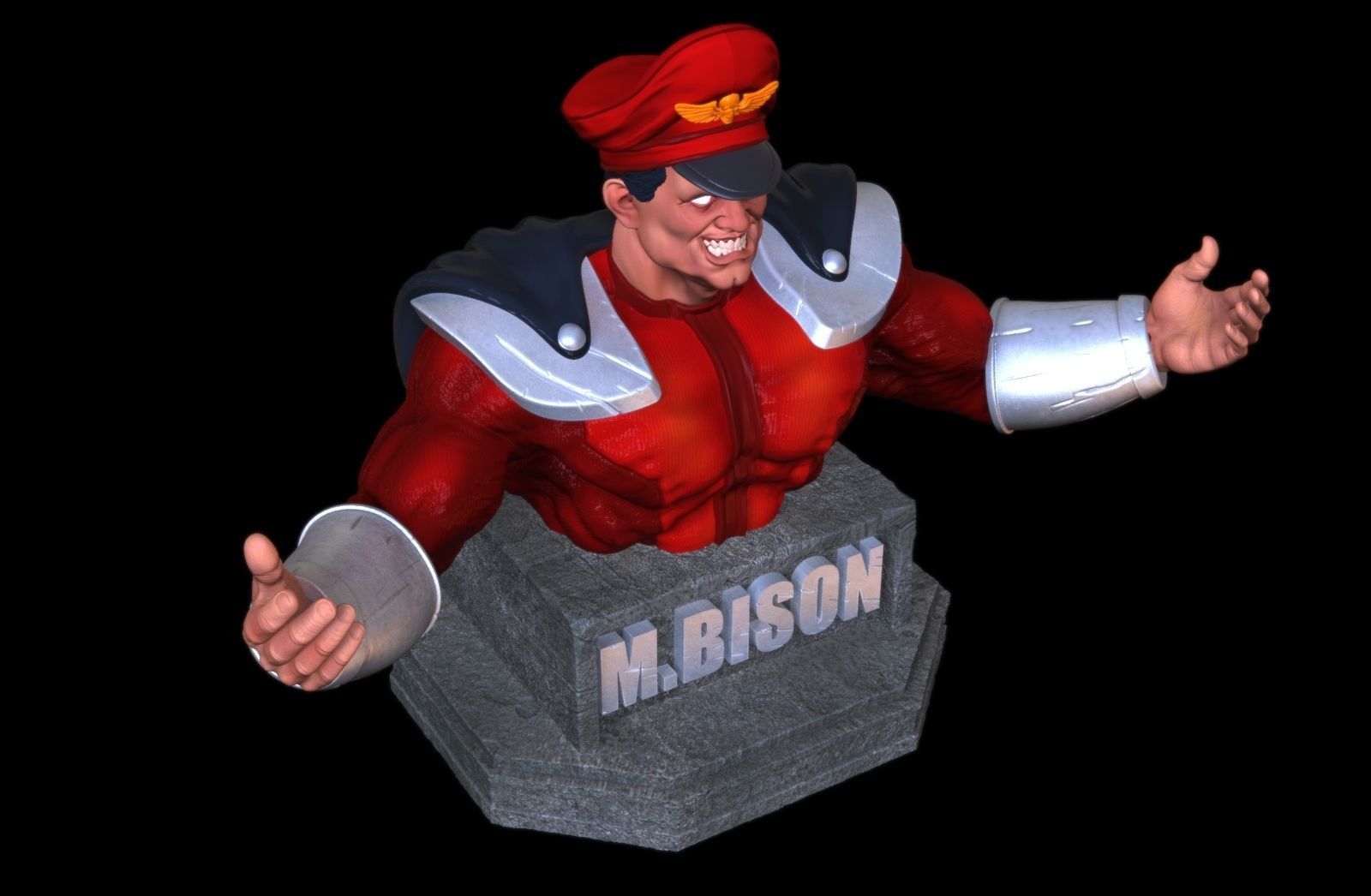 M Bison bust 3D print model_5
