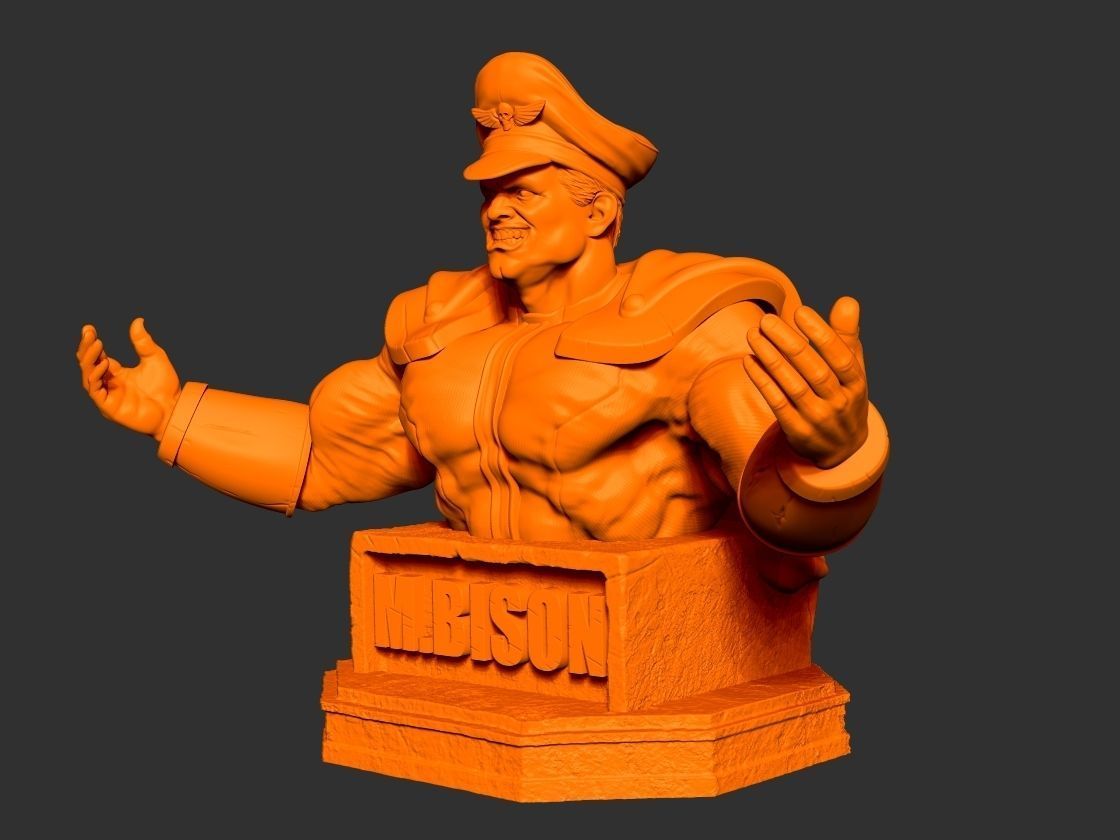 M Bison bust 3D print model_14