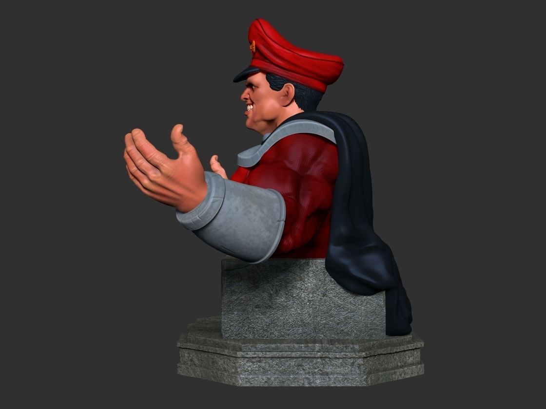 M Bison bust 3D print model_10