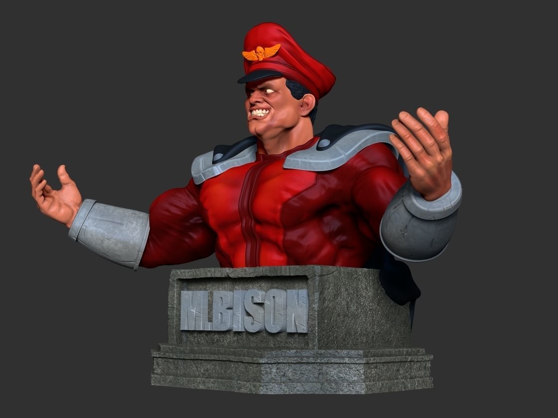 M Bison bust 3D print model_9
