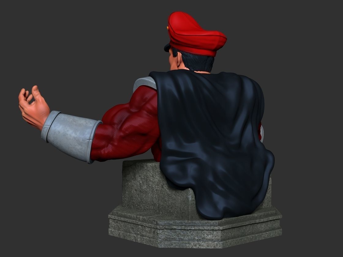 M Bison bust 3D print model_11