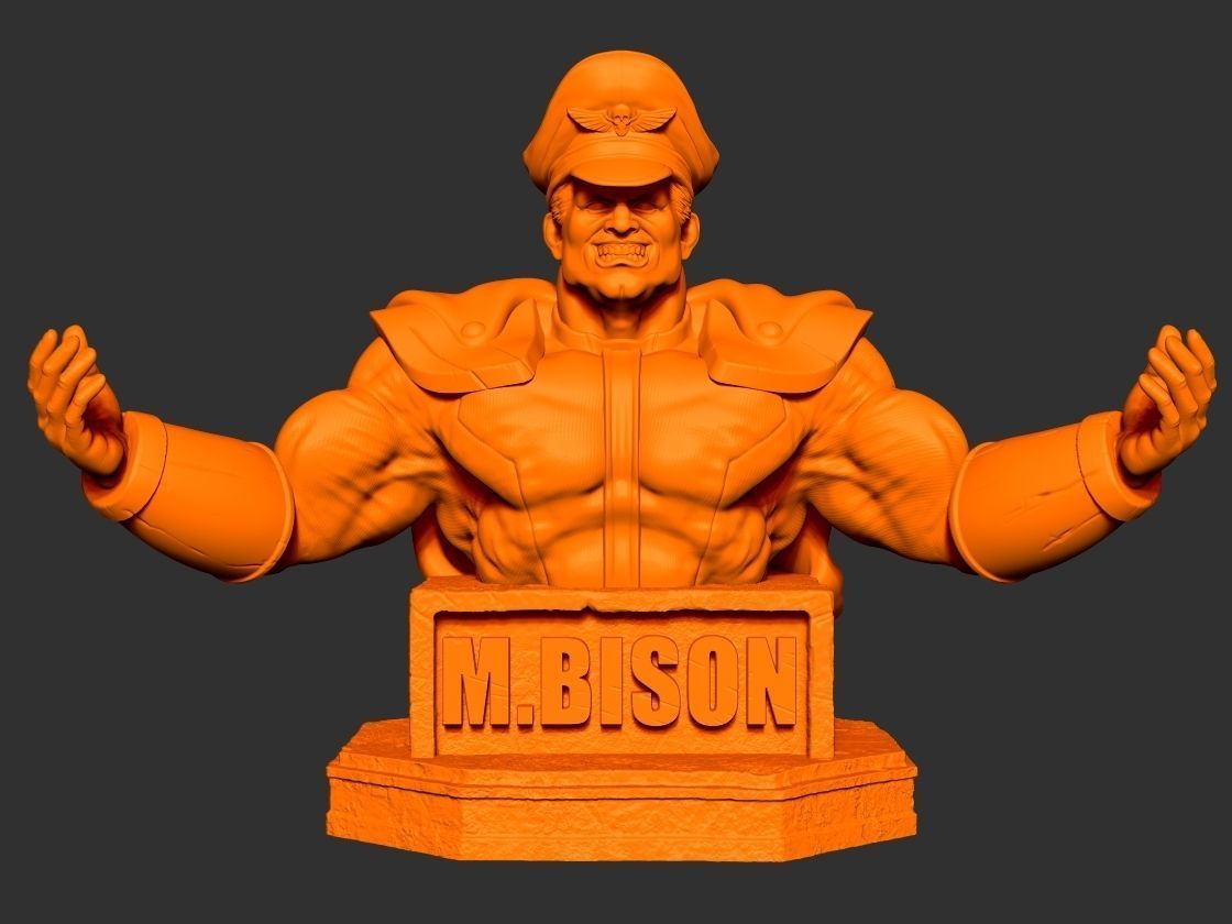 M Bison bust 3D print model_13