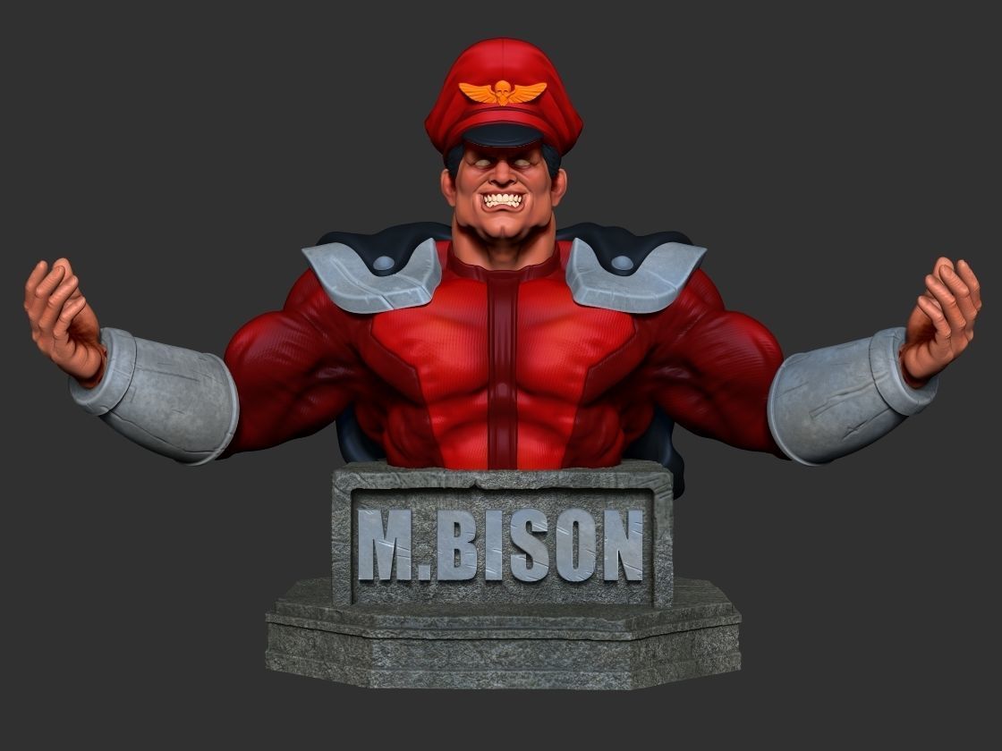 M Bison bust 3D print model_8