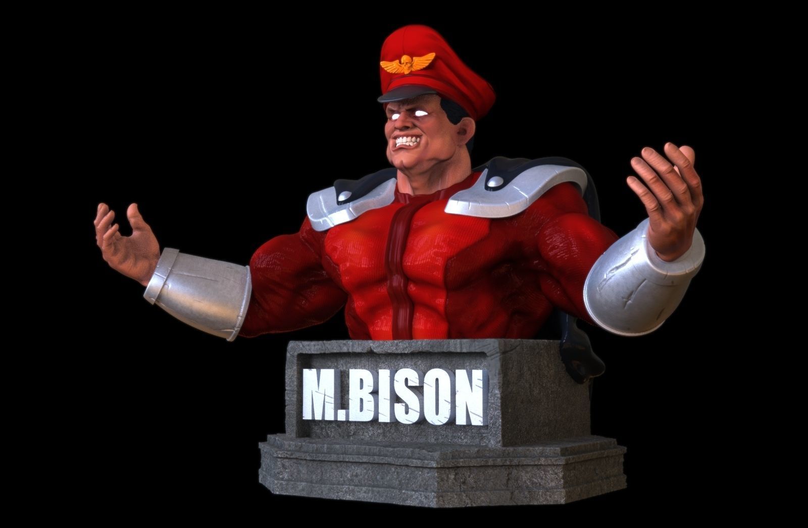 M Bison bust 3D print model_1
