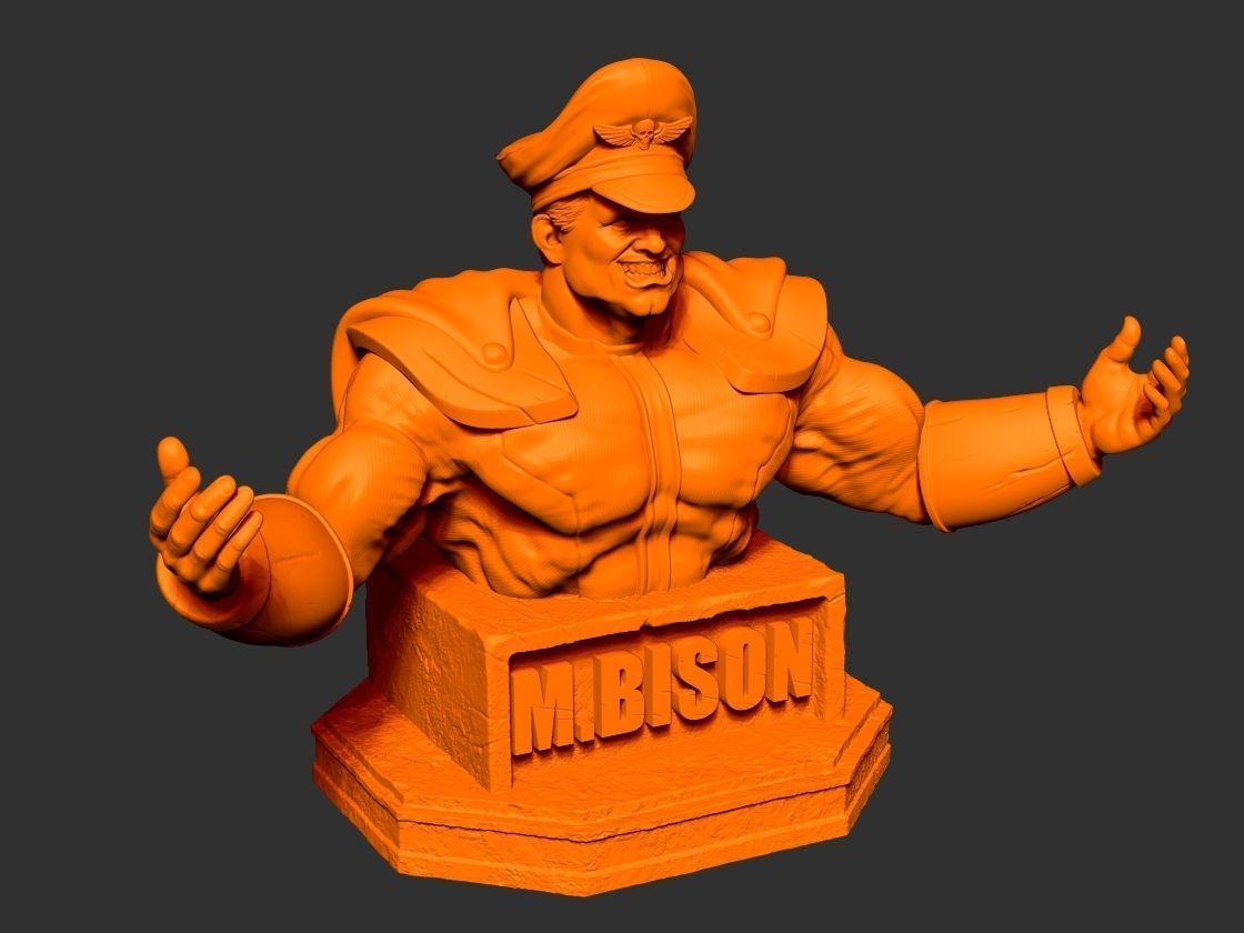 M Bison bust 3D print model_17