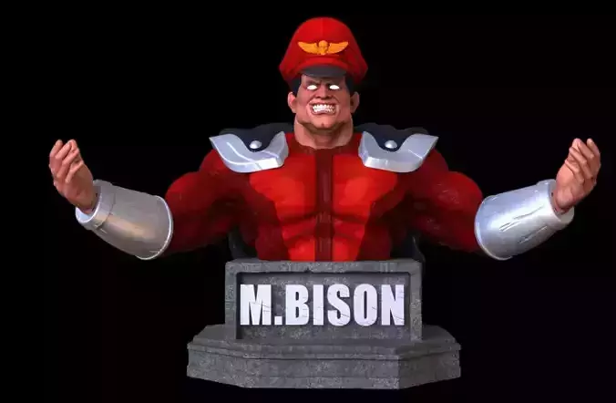 M Bison bust 3D print model