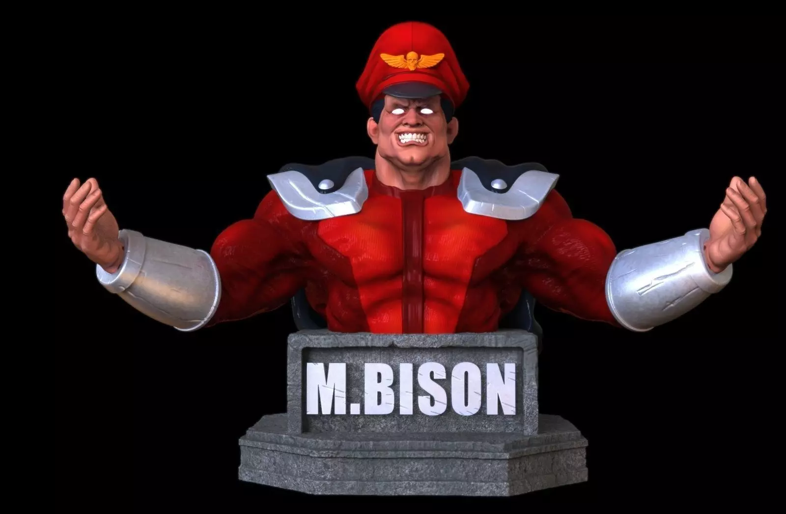 M Bison bust 3D print model_0