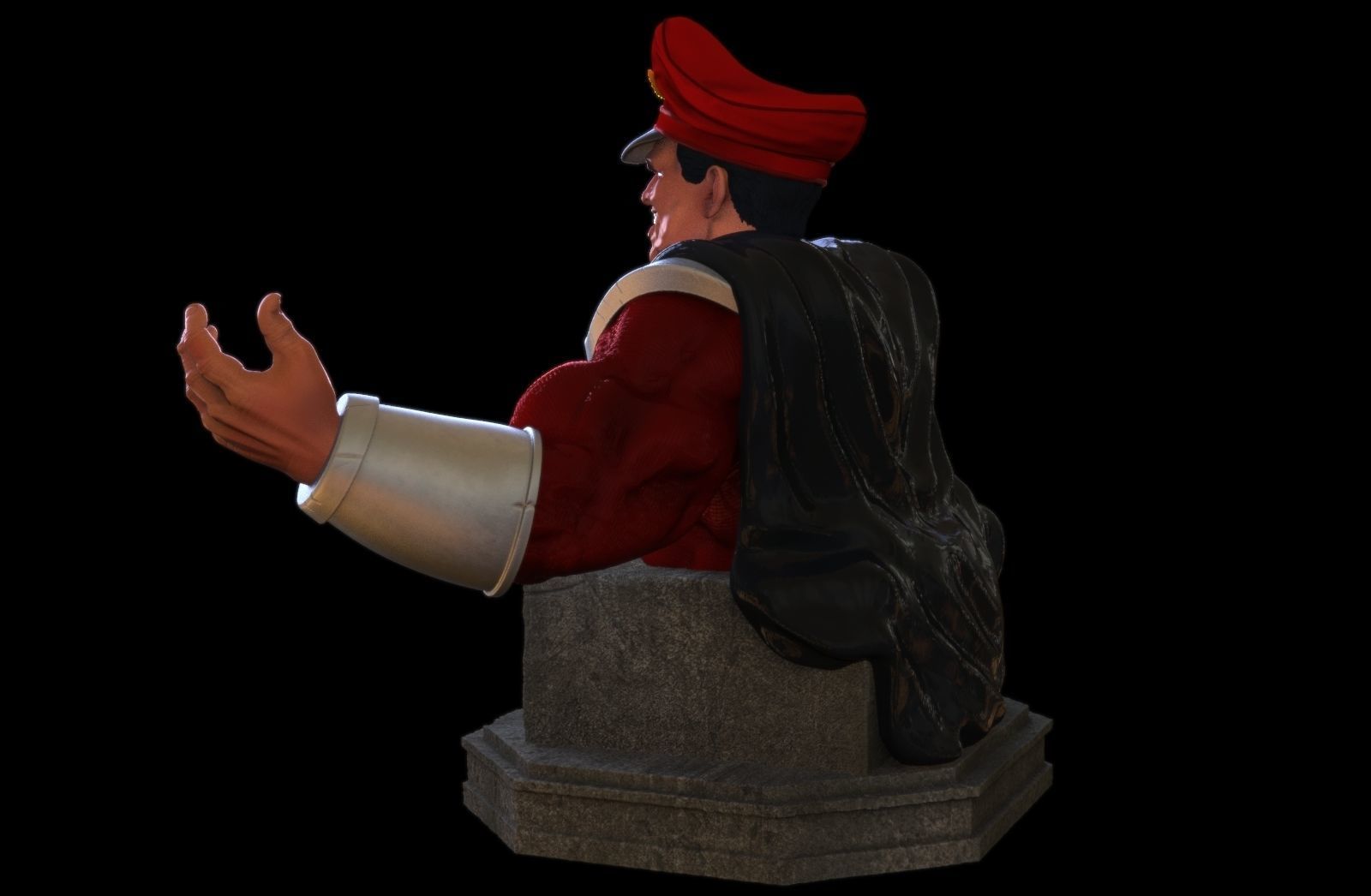 M Bison bust 3D print model_6