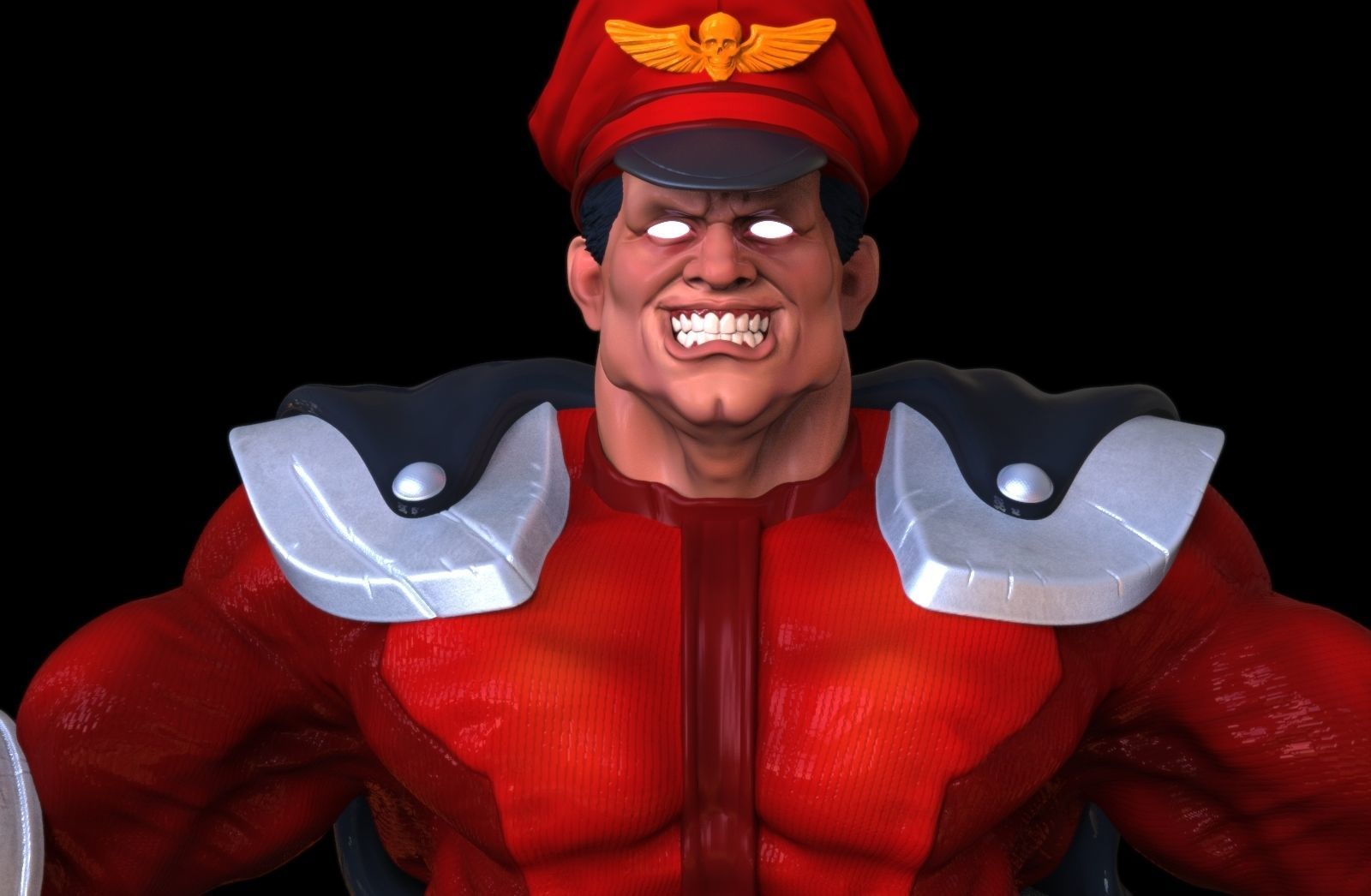 M Bison bust 3D print model_3