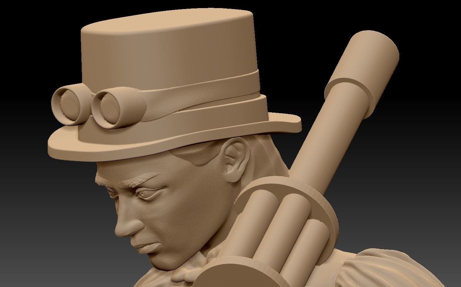 Steam Punk Woman 001 3D print model_21
