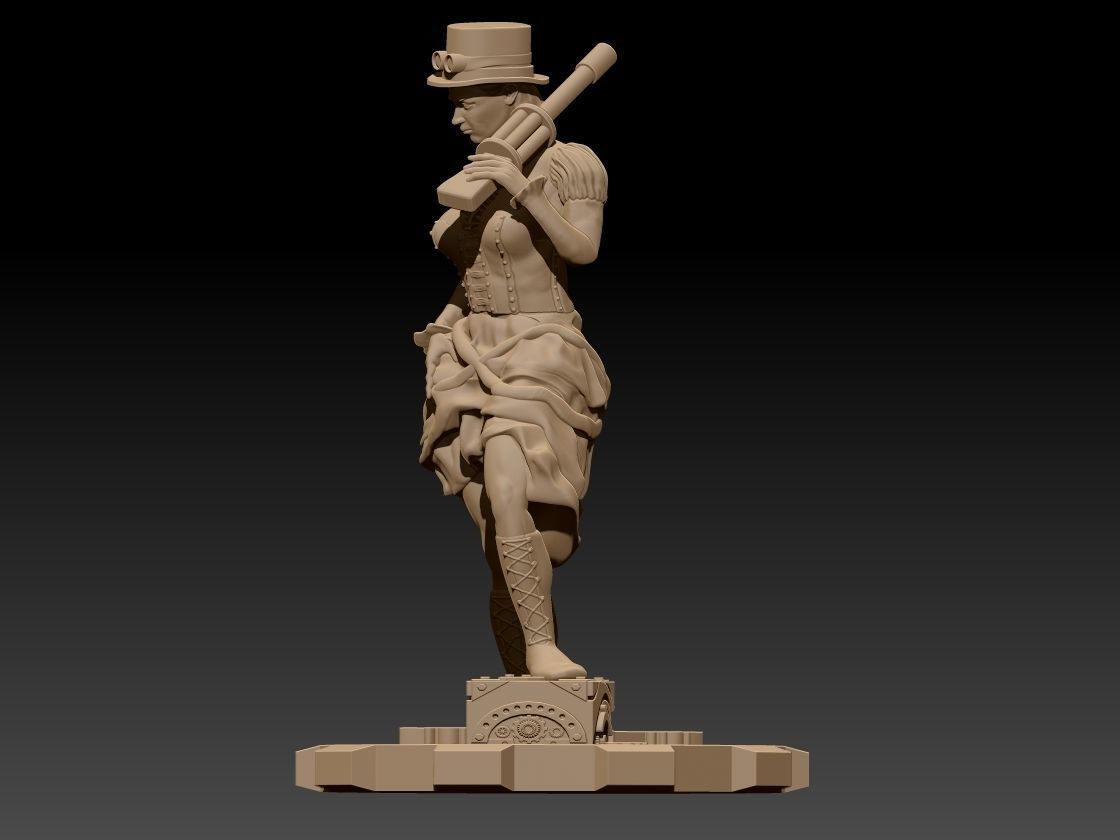 Steam Punk Woman 001 3D print model_19
