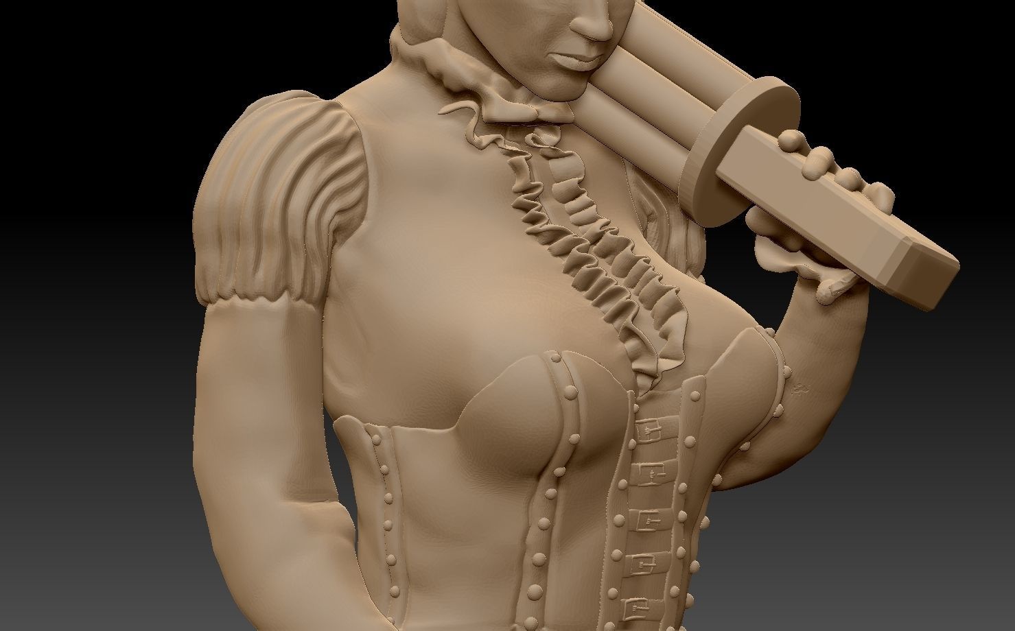 Steam Punk Woman 001 3D print model_22