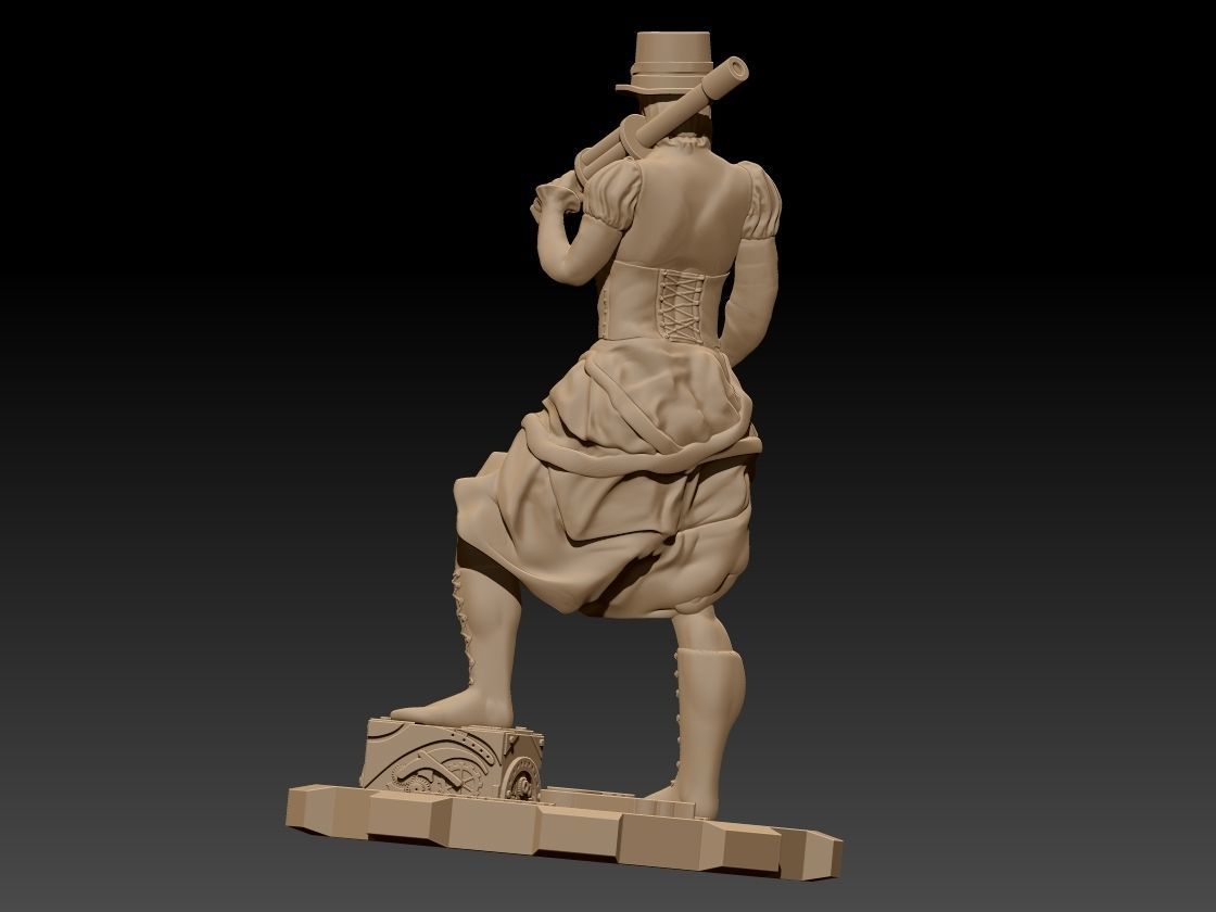 Steam Punk Woman 001 3D print model_15