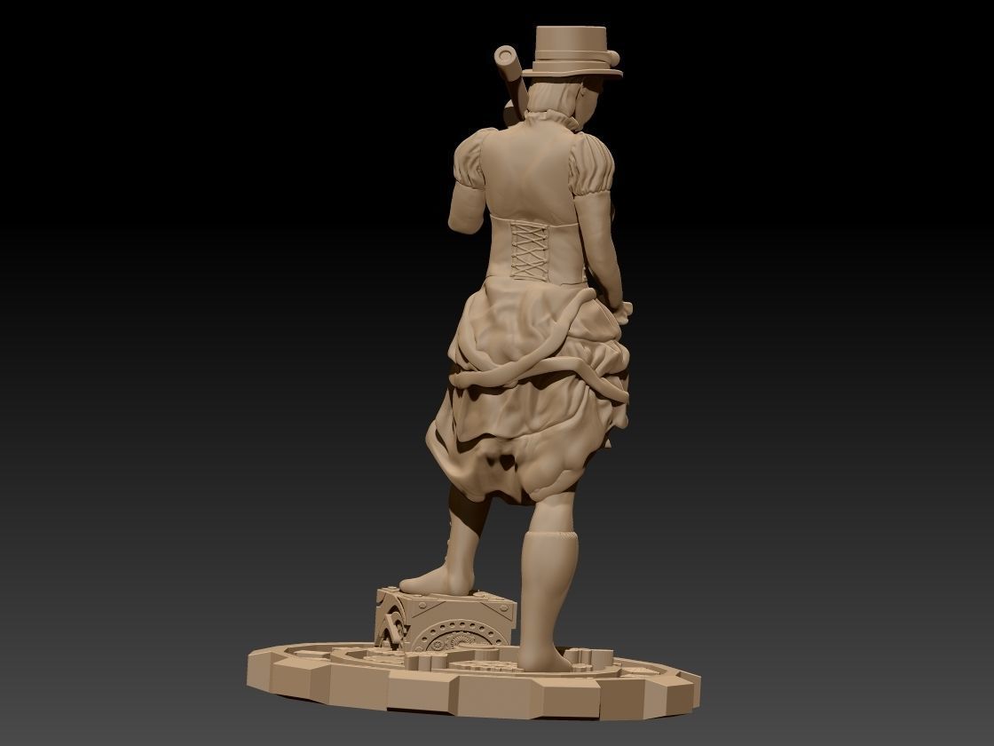 Steam Punk Woman 001 3D print model_14