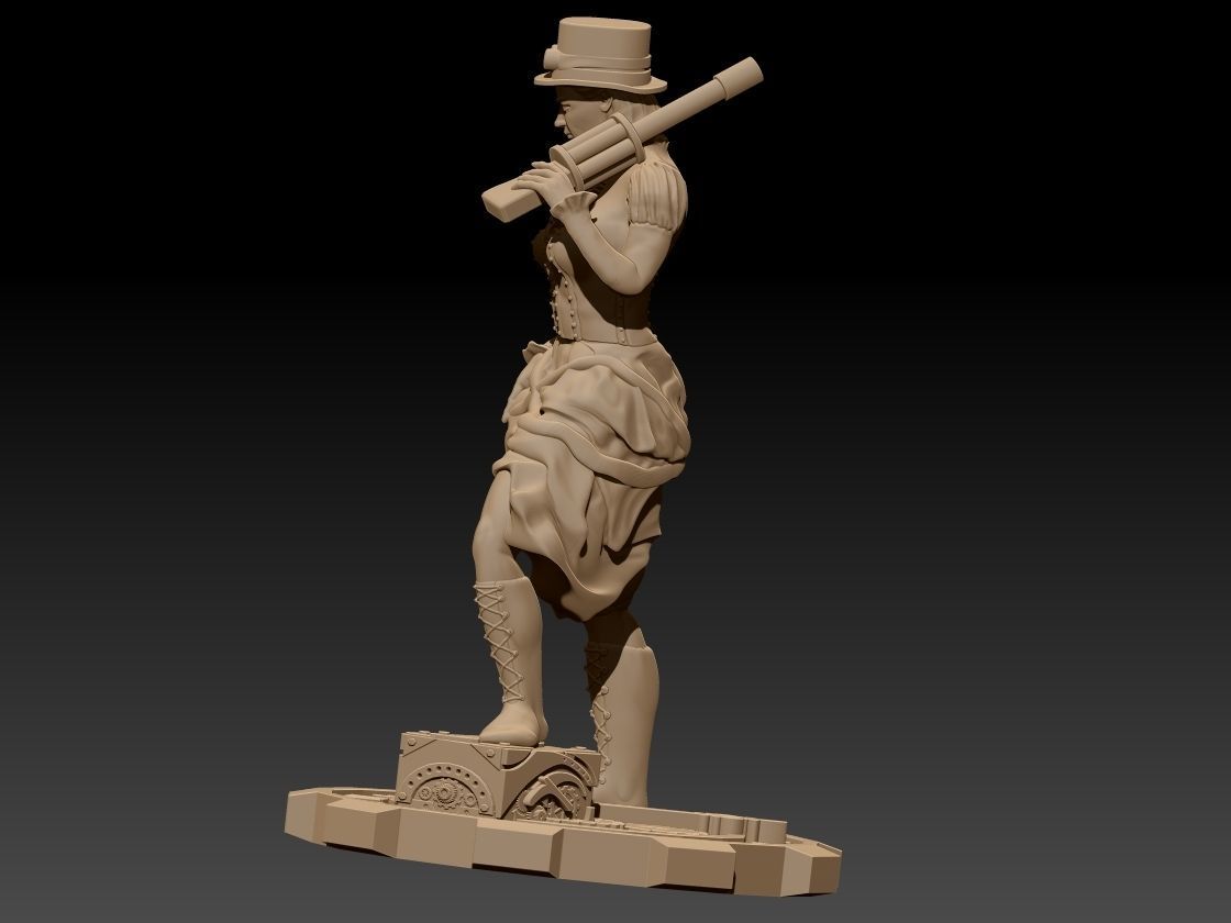 Steam Punk Woman 001 3D print model_16