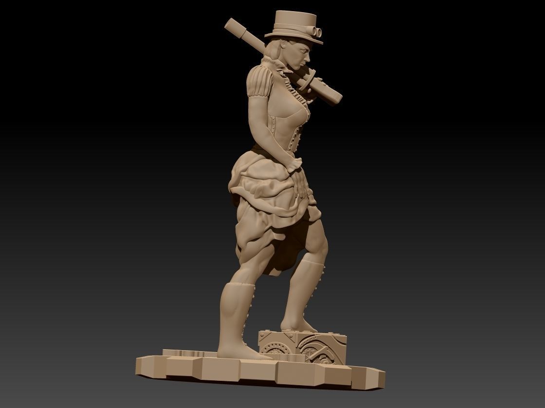 Steam Punk Woman 001 3D print model_12