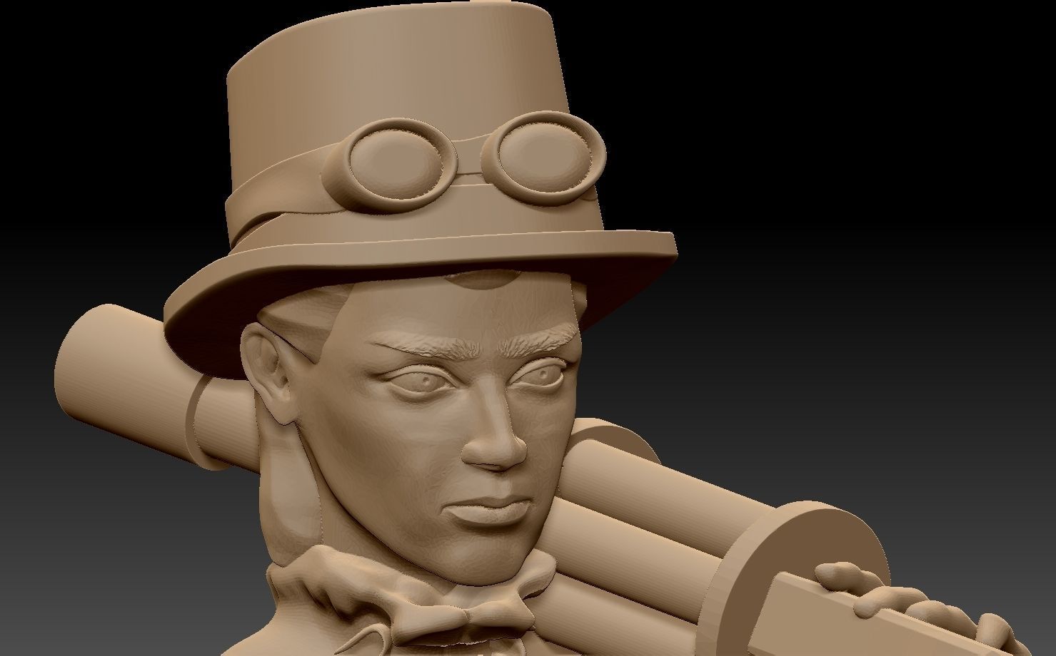 Steam Punk Woman 001 3D print model_3