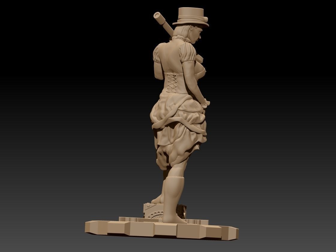 Steam Punk Woman 001 3D print model_13