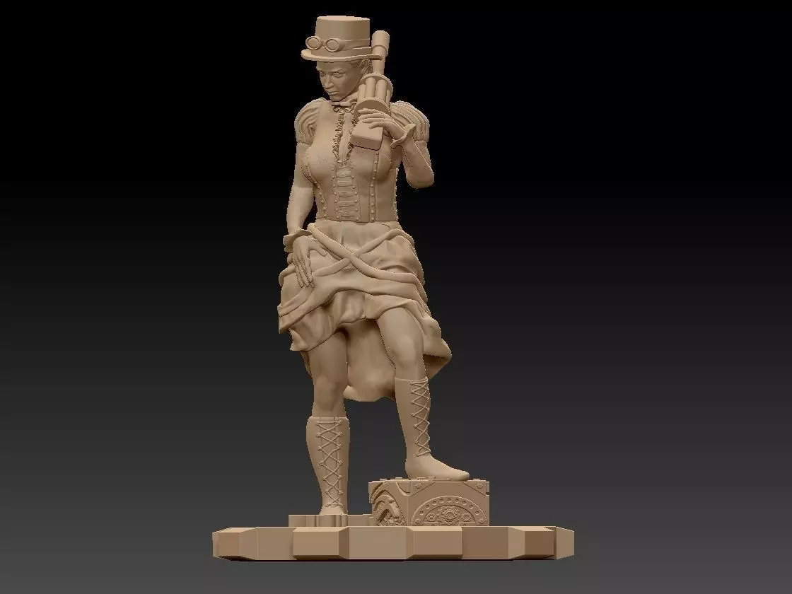 Steam Punk Woman 001 3D print model_0