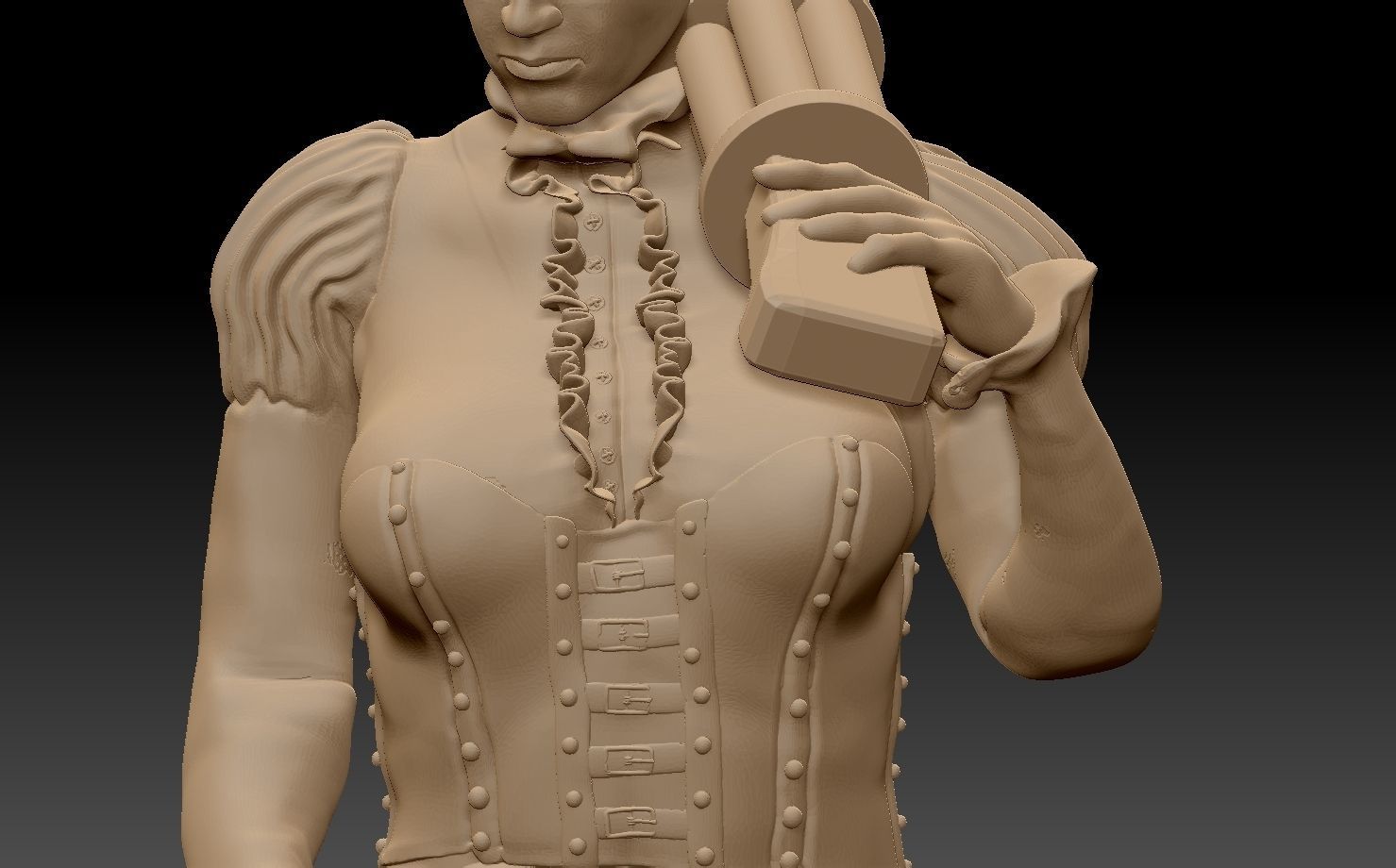 Steam Punk Woman 001 3D print model_17