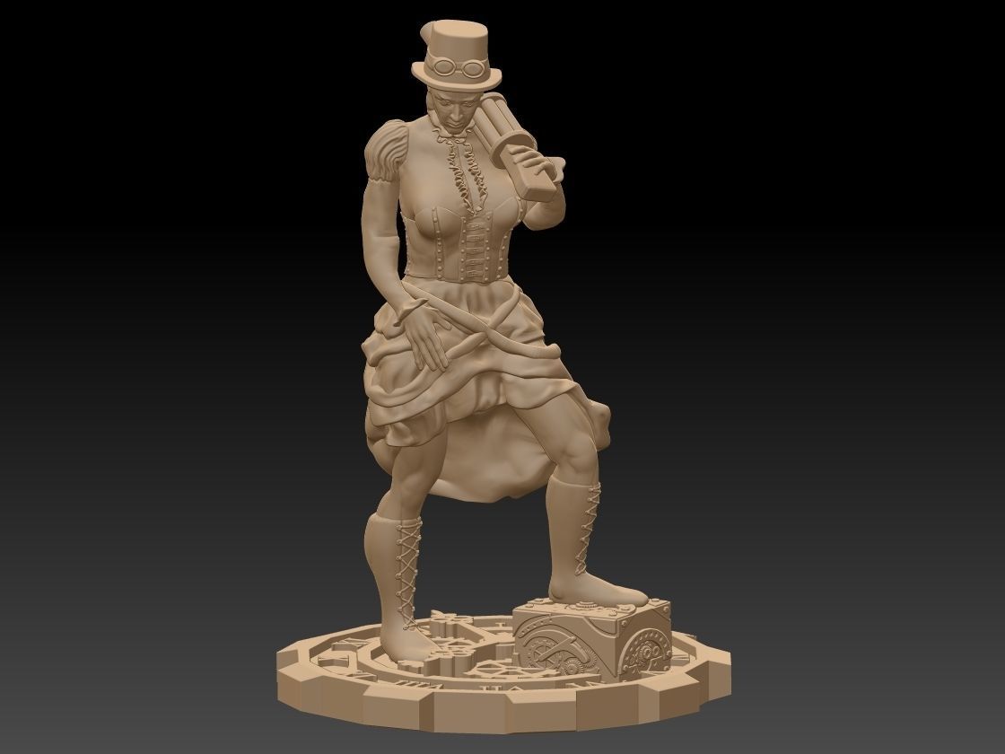 Steam Punk Woman 001 3D print model_4