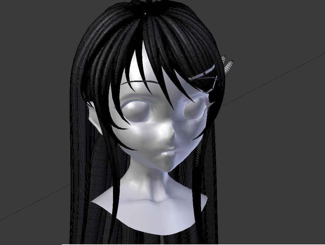 Sakurajima Mai hair style 3D 3D model_5