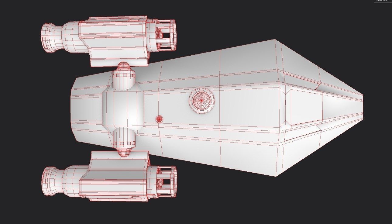Spaceship Low-poly 3D model old rusty Low-poly 3D model_7