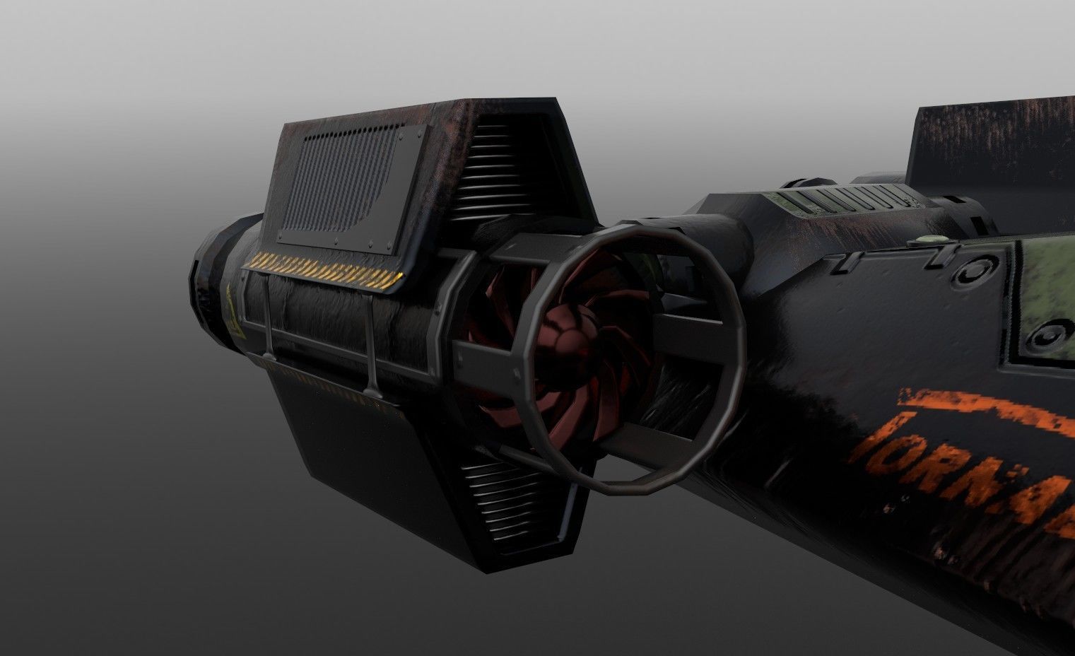 Spaceship Low-poly 3D model old rusty Low-poly 3D model_4