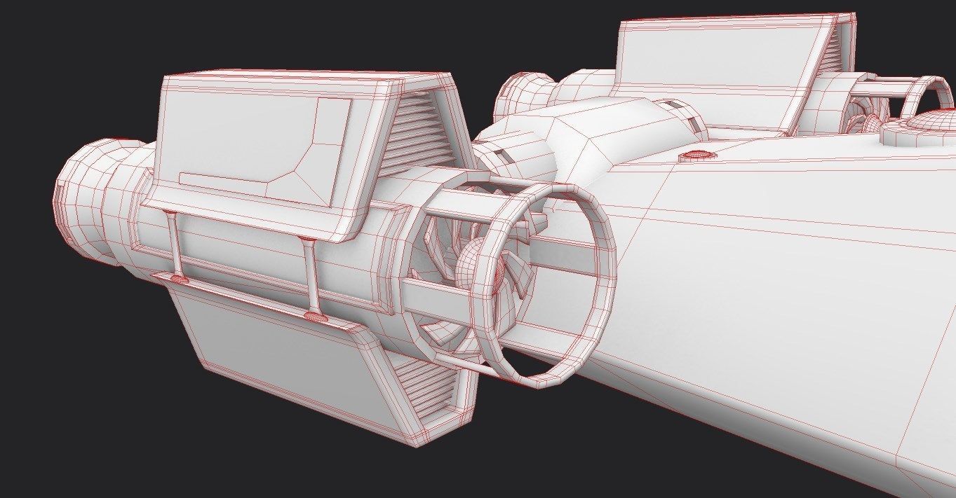 Spaceship Low-poly 3D model old rusty Low-poly 3D model_6