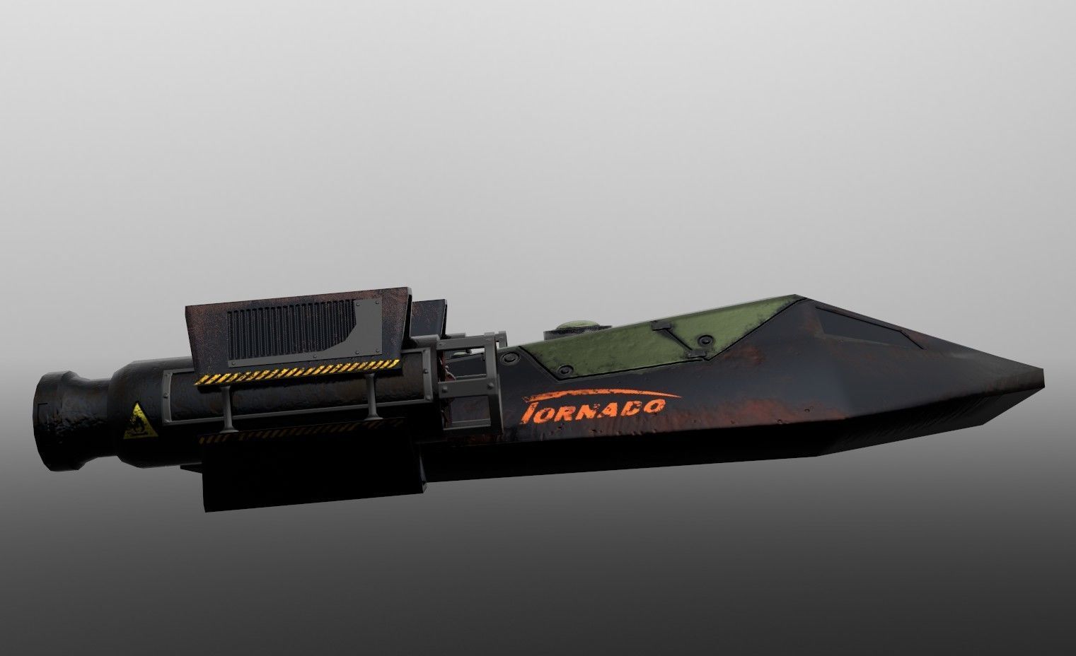 Spaceship Low-poly 3D model old rusty Low-poly 3D model_2