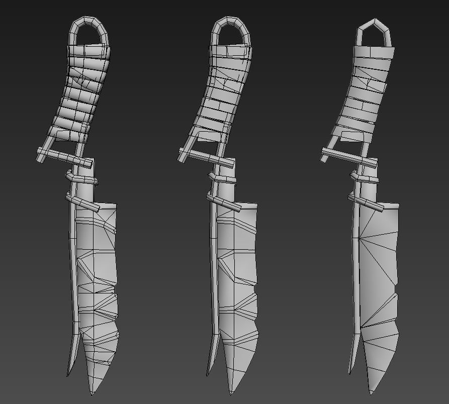 Maniac knife Low-poly 3D model_3