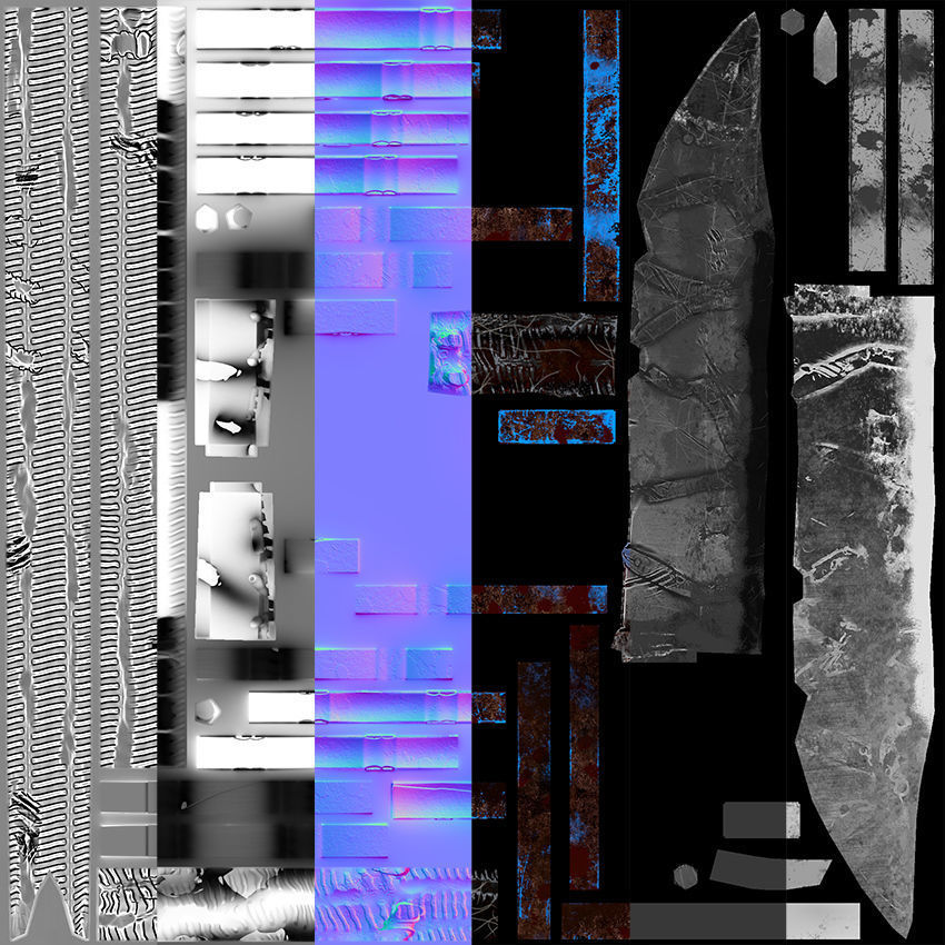 Maniac knife Low-poly 3D model_4