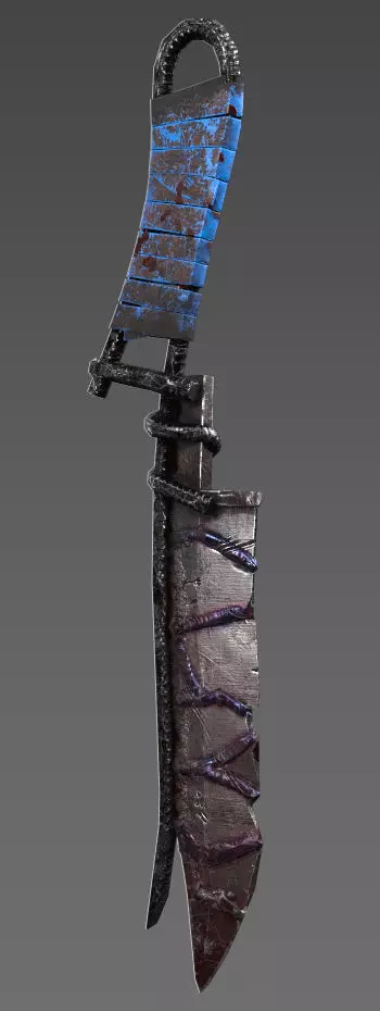 Maniac knife Low-poly 3D model_0