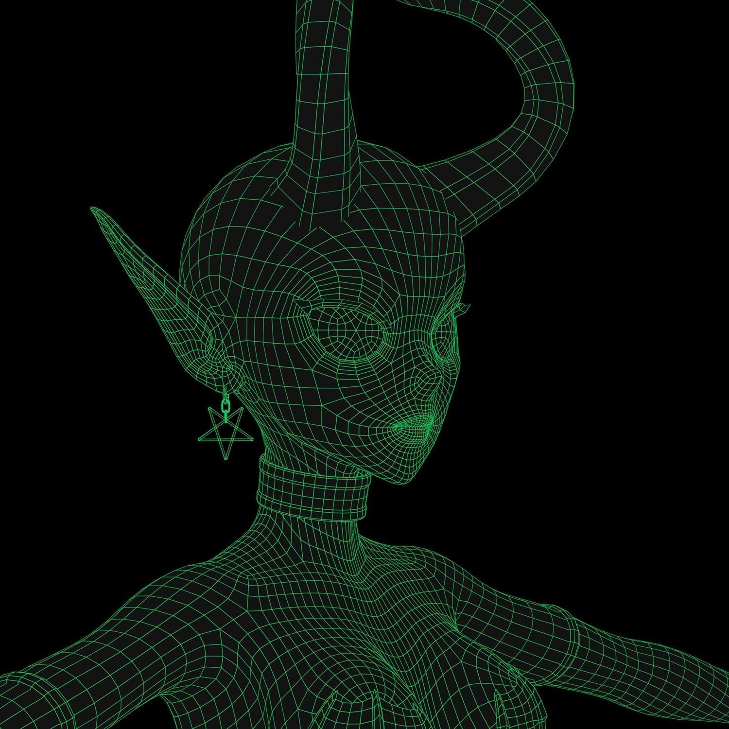 Succubus Anime Low-poly 3D model_26