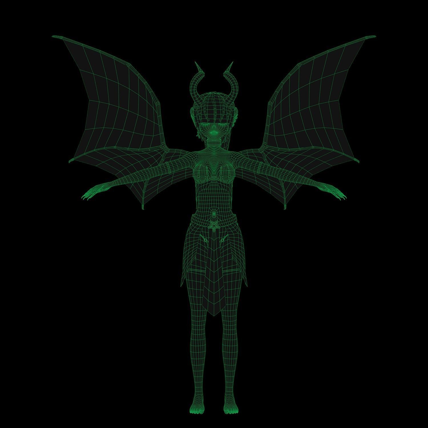 Succubus Anime Low-poly 3D model_11
