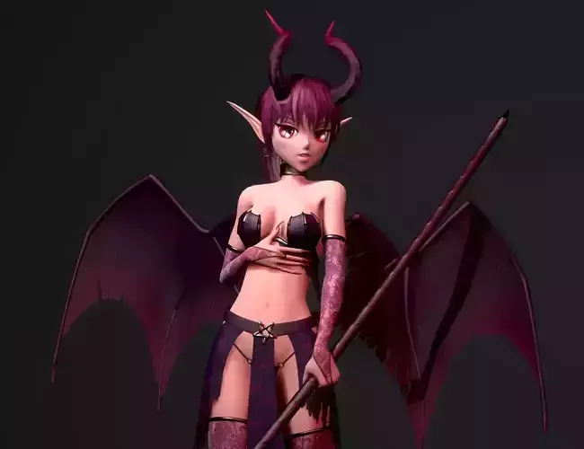 Succubus Anime Low-poly 3D model