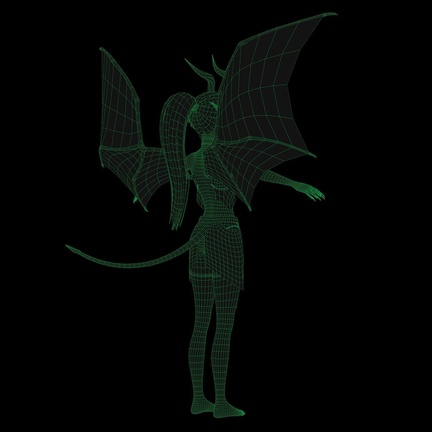 Succubus Anime Low-poly 3D model_16