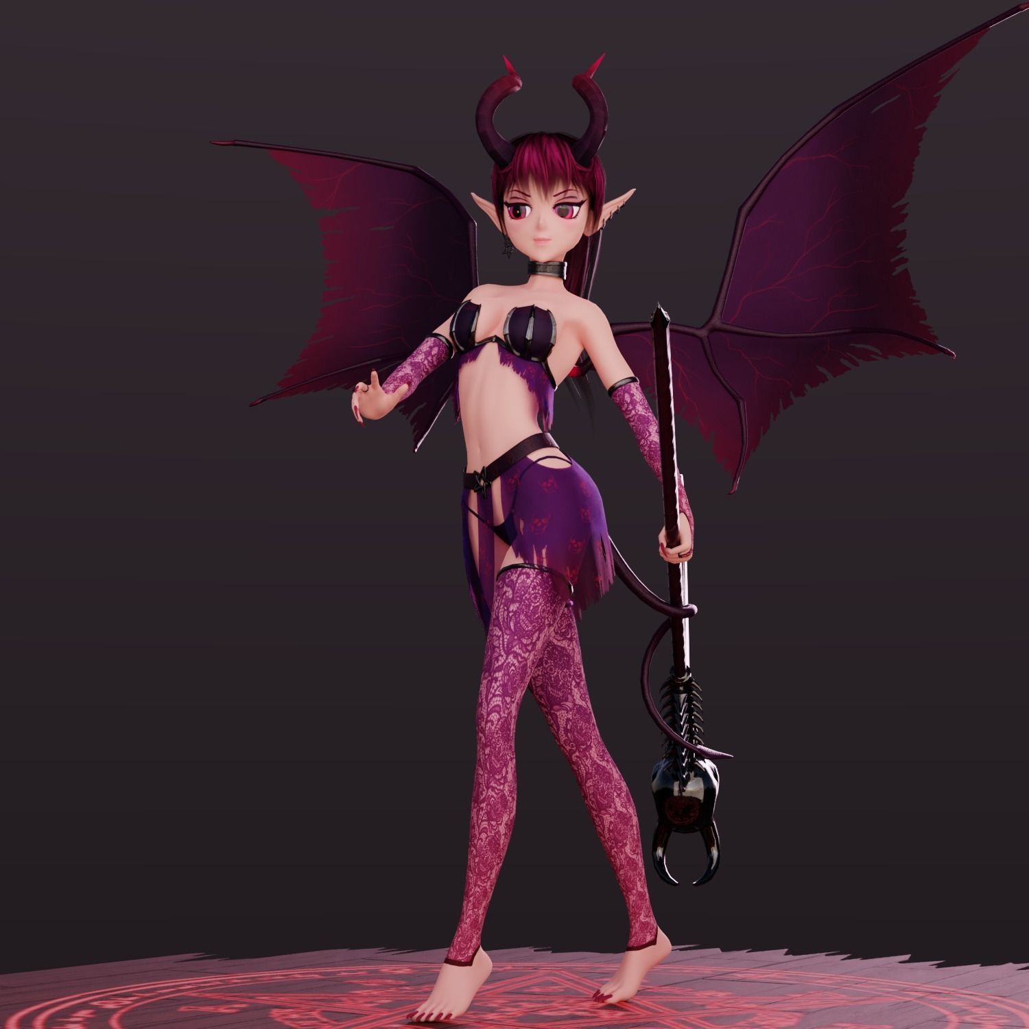 Succubus Anime Low-poly 3D model_4