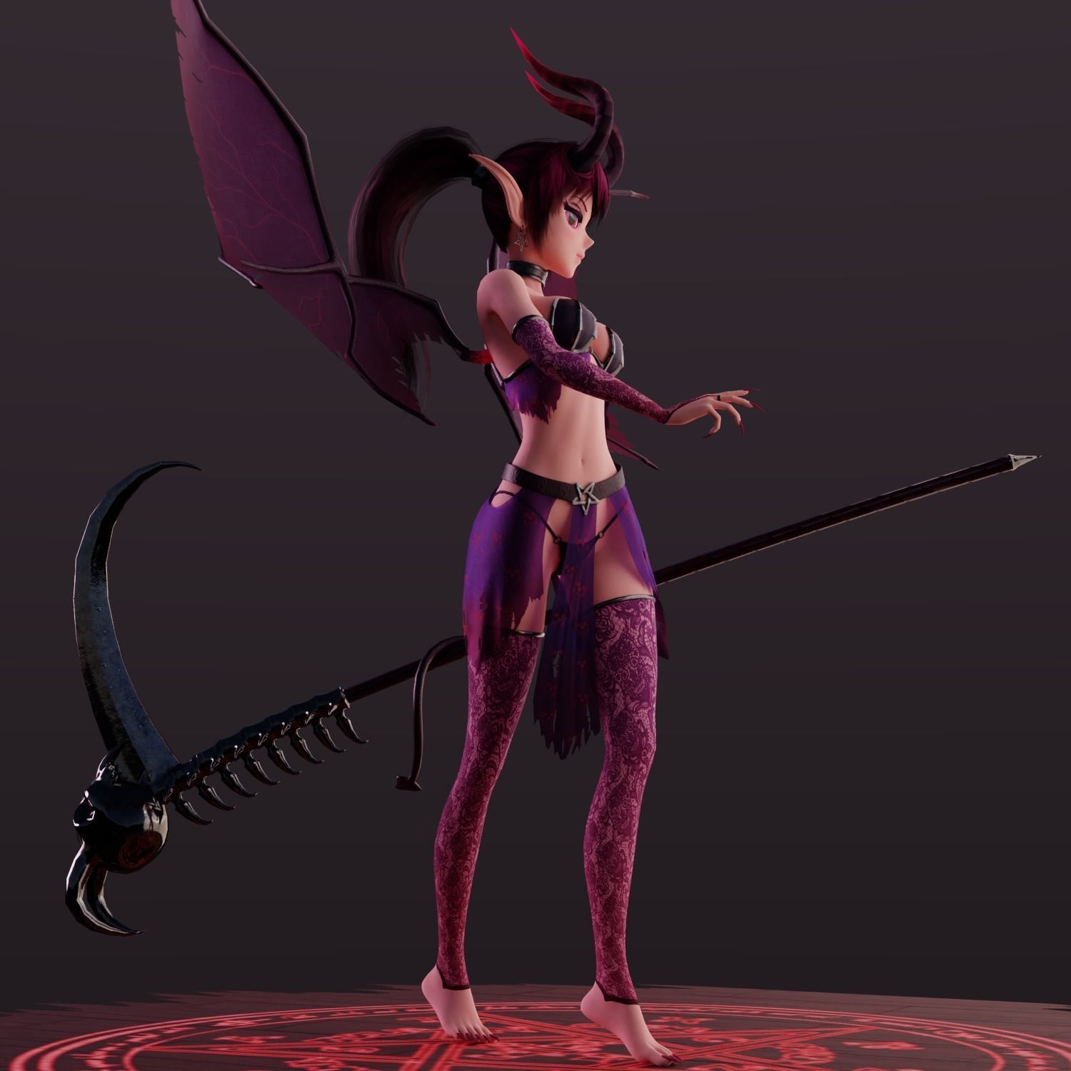 Succubus Anime Low-poly 3D model_10