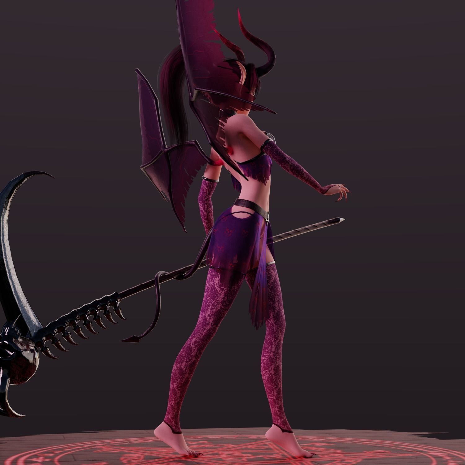 Succubus Anime Low-poly 3D model_9